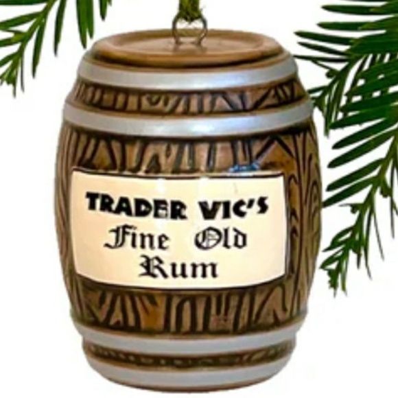 NEW Trader Vic's Rum Barrel Christmas Tree Ornament For Tiki Lovers ! - Picture 1 of 2